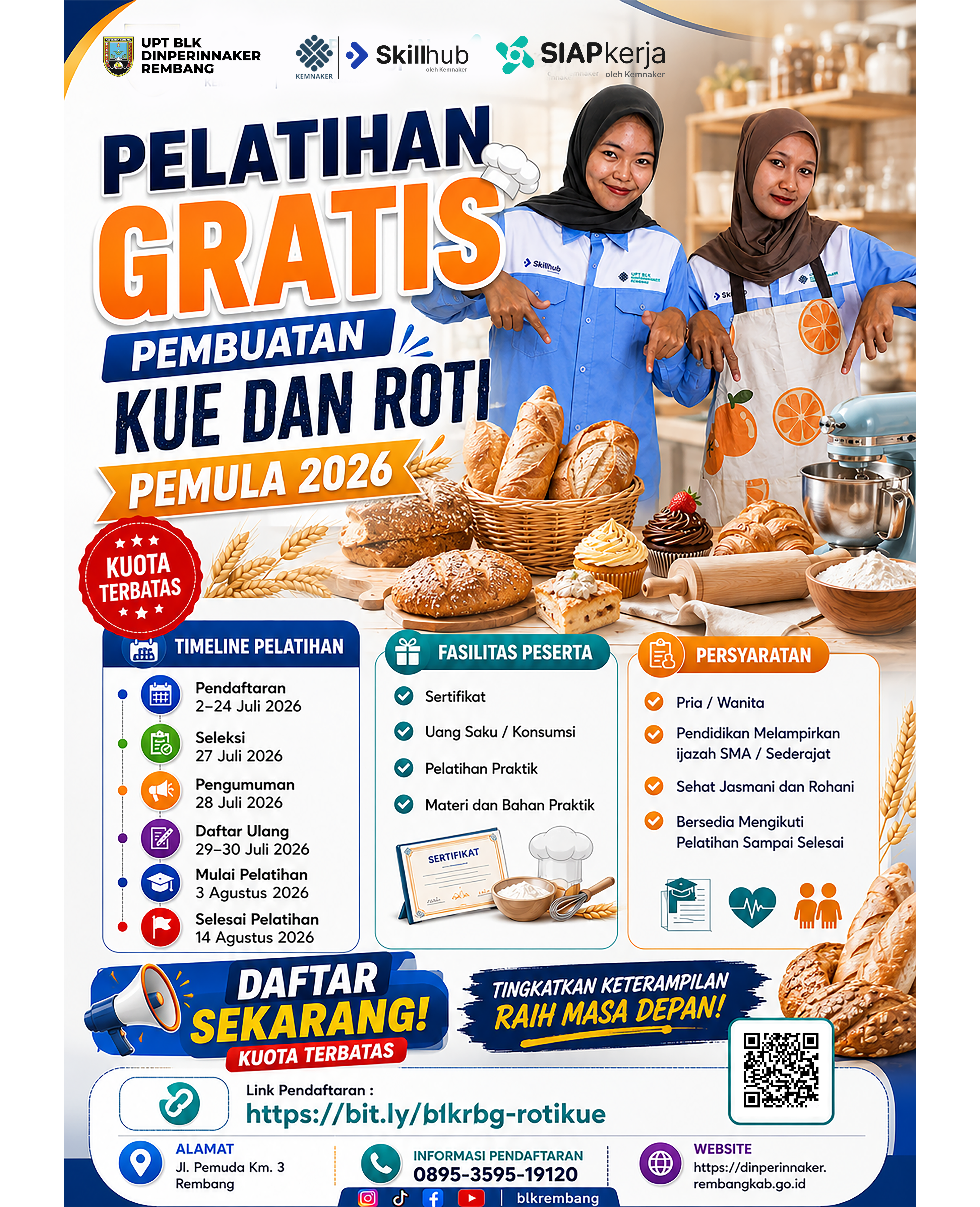PELATIHAN GRATIS PEMBUATAN KUE DAN ROTI TAHUN 2026